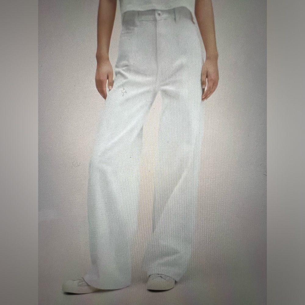 Mango wide leg white jeans